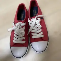 POLO レッド キャンバス スニーカー