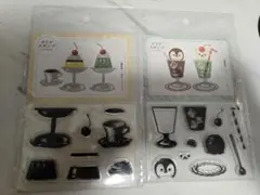 クリアスタンプ　フロートクリームソーダと珈琲プリンゼリー。セリア