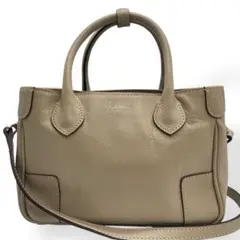 極美品　BLEUET 2way ハンドバッグ　ショルダーバッグ　ベージュ　レザー
