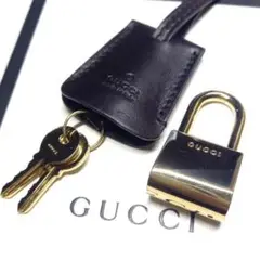 グッチ カデナ 鍵 キー クロシェット 南京錠 パドロック ゴールド レザー