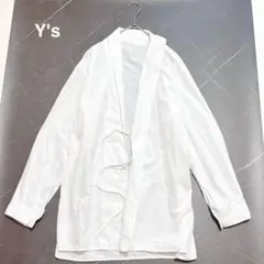 Y's ワイズ　ヨウジヤマモト　ジャケット風コットンシャツ　白　サイズ１