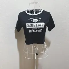 【4Makes 】ミニ丈Tシャツ（M） トレンド　キッズ　JK 大人っぽい