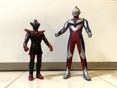 ソフビ　ウルトラマン　ウルトラマンティガ　ライブサイン付き、ミニソフビ　ダーラム