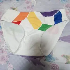 ホワイト マルチカラー 競泳水着 S
