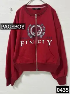 0435 PAGEBOY エンブレムジップパーカー レッド