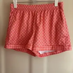 プリンス、オレンジチェック柄 ハーフパンツXLサイズ