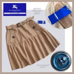 新品•未使用•タグ付き【べっ甲ボタン】Burberry/フレアトレンチスカート