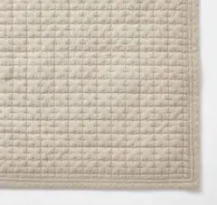 無印良品　洗いざらしの綿キルティングラグ　ライトベージュ140×195