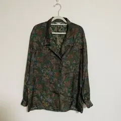 古着　柄シャツ　シャツ 長袖　レトロ　ペイズリー