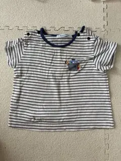 familiar ストライプ柄 半袖Tシャツ　70