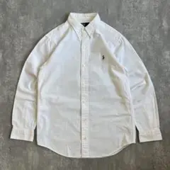 ポロラルフローレン　ボタンダウンオックスフォードシャツ　90s　刺繍ロゴ　160