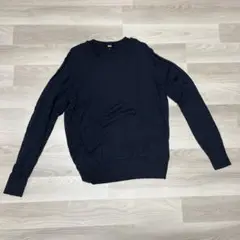 ユニクロ　ダークグレー クルーネックニット　M