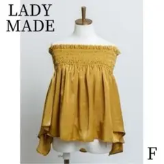 ♡新品タグ付♡LADYMADE＊オフショルフレアスリーブブラウス イエロー F