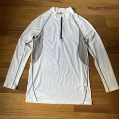 ハーフジップスポーツシャツ Lサイズ ホワイト