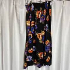 ロングスカート 花柄 ウエストゴム