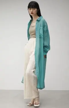 AZUL by moussy SHEERLONGSHIRT シアーロングシャツ