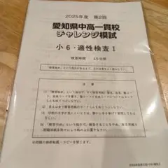 愛知県中高一貫校チャレンジ模試 小6 適性検査