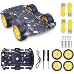 ラズベリーパイ用4 TTモーター付き4WDロボットシャーシキット プログラミング