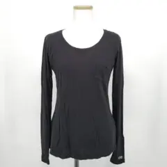 ＊b /ボンジッパー ポケット Tシャツ 長袖 ロンTトップス 黒 M