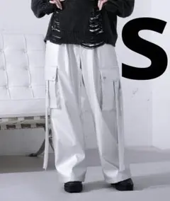 Ellno Loset アソートコードカーゴパンツ シルバー　s サイズ