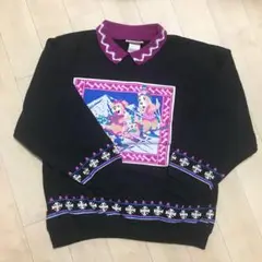 USA製 SPUMONI スプモーニ 襟トレーナーイヌ スウェット 黒