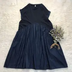 LUPILIEN ルピリアン ドッキングワンピース カットソー デニム ネイビー