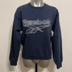 Reebok 　 ロゴ刺繍 裏起毛トレーナー　リーボック　Mサイズ　ネイビー