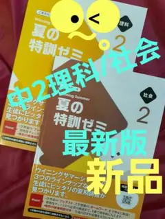 ◾新品◾夏期講習テキスト　夏の特訓ゼミ　中2 社会・理科　最新版　見本