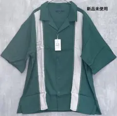 【新品未使用】CPCM 半袖シャツ Mサイズ グリーン ストライプ