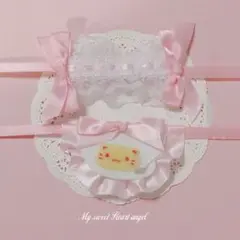 ヘッドドレス スタイ　ぬい服 ぬいぐるみ ぬい　オムライス　メイド　ピンク