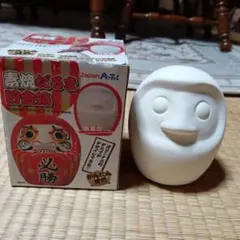 ダルマ貯金箱 白色 陶器製