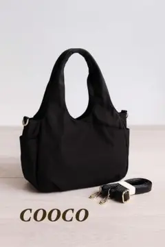 COOCO クーコ 黒 トートバッグ A4可 ショルダー付き 軽量 大容量