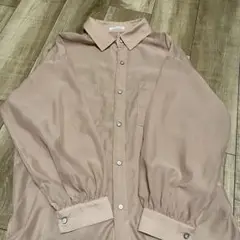 OLIVE des OLIVE ベージュ 長袖シアーシャツ M