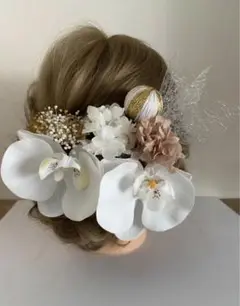 胡蝶蘭　♪ 和装髪飾り　結婚式　卒業式　成人式　七五三　NO.2