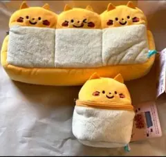 【未使用品】ちぎりネコ ペンポーチとキューブポーチの2種類セット