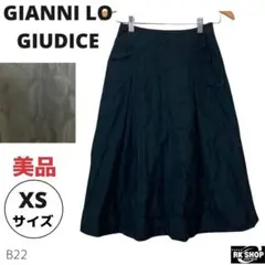 美品　GIANNI LO GIUDICE スカート　ひざ丈　総柄　ブラック