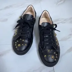 希少♡エスカーダ スタッズ レザースニーカー 金 レースアップ