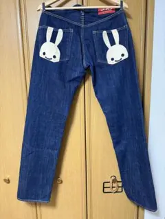CUNE ウサギデザインブルーデニムパンツ W32