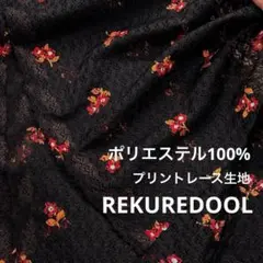 cd398-2◆2m◆M◆訳あり◆ポリエステル100%プリントレース生地◆花柄