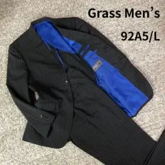 美品✨ Grass Men’s ストライプ スーツ ブラック ビジネス 就活