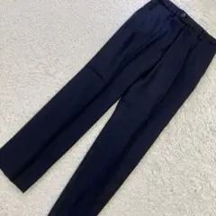 《美品》 TAKEO KIKUCHI ウールパンツ ネイビー M ビジネス
