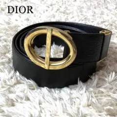 【極美品】DIOR ベルト CDロゴ バックル ゴールド ヴィンテージ