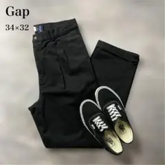 古着Gapツータックチノ　黒　 34×32【AA88】