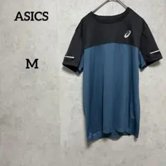 ASICS アシックストレーニング シャツ 半袖 吸水速乾　黒　グリーンM