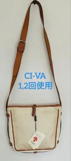 CI-VA キャンバスとレザーのショルダーバッグ