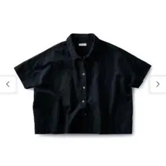 and myera みじか丈のシャツ〈黒〉