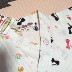 黒猫　ネコ柄　甚平　ロンパースタイプ　80cm　未使用タグ付き