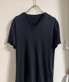 PRADA プラダ　Vネック　ブラック　コットンTシャツ　黒
