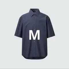 UNIQLO U オーバーサイズチェックシャツ ブルー Mサイズ