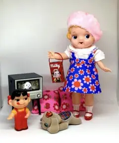 不二家のペコちゃん人形　セルロイド製　当時物　希少 激レア☆不二家 アンチモニー＆セルロイド 首ふりペコちゃん